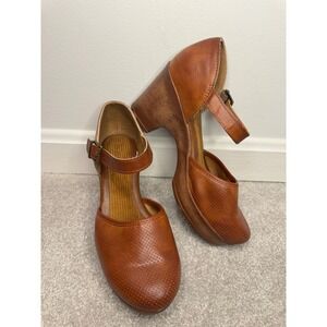 b.o.c. Women's Camel Gia Comfort Wedge Sandals Mary Jane Platform Clogs Heels 8